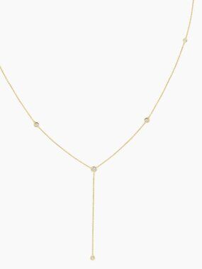 Diamond Lariat Necklace (Babygold)